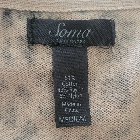 Soma Super Soft Longline Leopard Print Cardigan Sweater Size Medium - Picture 6 of 9